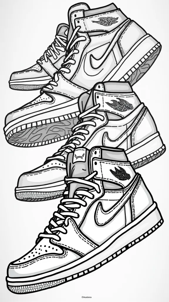 coloring pages of jordan shoes